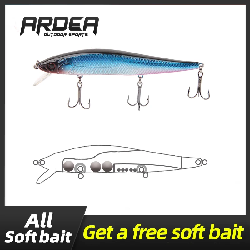 ARDEA Minnow рыболовная приманка winte zipbaits rigge жесткая бас плавающий воблер щука