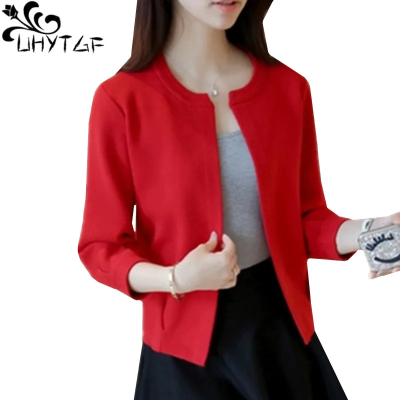 UHYTGF jersey mujer women's sweater Loose Plus size short coat Knitted cardigan Spring autumn sweater female swetry damskie 877
UHYTGF jersey mujer women's sweater Loose Plus size short coat Knitted cardigan Spring autumn sweater female swetry damskie 877