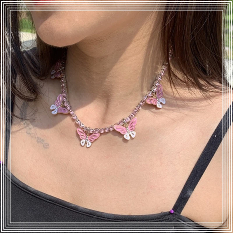 Cold Pink White Butterfly Necklace Female Simple Style Student Hip-hop Street Cool Choker Tassel Necklaces Accessories Jewelry
Cold Pink White Butterfly Necklace Female Simple Style Student Hip-hop Street Cool Choker Tassel Necklaces Accessories Jewelry
