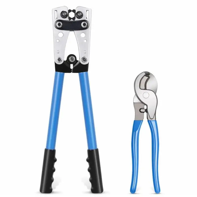 2 Pcs Cable Crimper Wire Crimping Tool Hand Tool Set Ratchet Terminal Cable Cutter Pliers for 6-50mm 0-10AWG
2 Pcs Cable Crimper Wire Crimping Tool Hand Tool Set Ratchet Terminal Cable Cutter Pliers for 6-50mm 0-10AWG