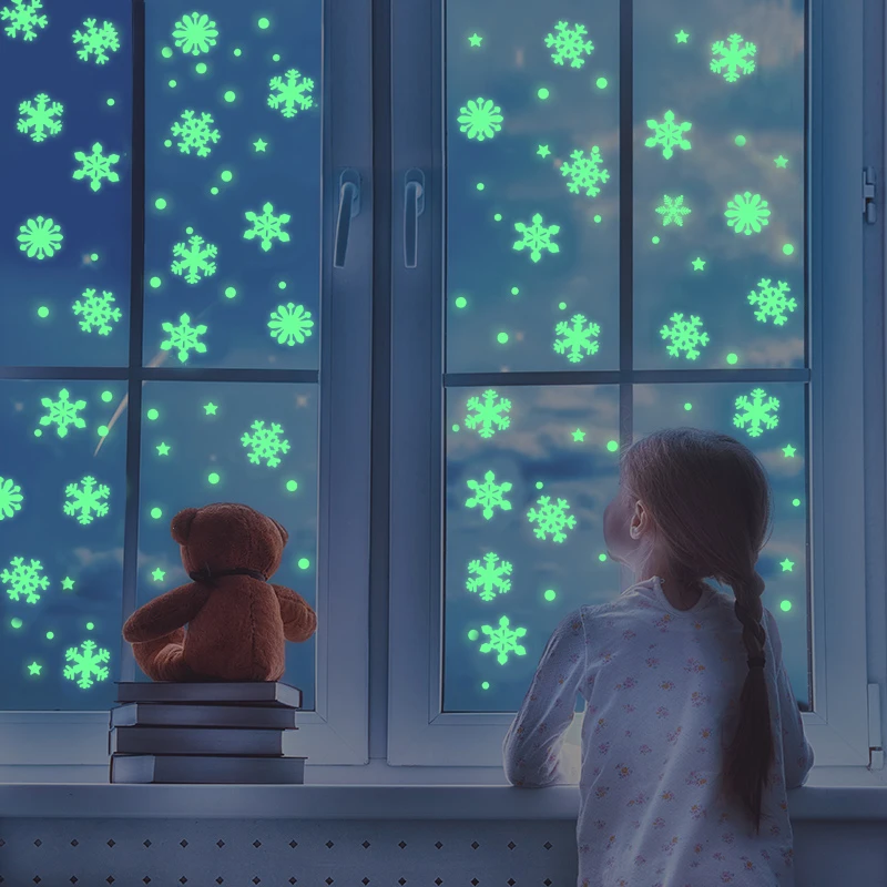 50Pcs Luminous Snowflake Wall Stickers Glow In The Dark Decal for Kids Baby Rooms Bedroom Christmas Home Decoration Navidad 2021
50Pcs Luminous Snowflake Wall Stickers Glow In The Dark Decal for Kids Baby Rooms Bedroom Christmas Home Decoration Navidad 2021
