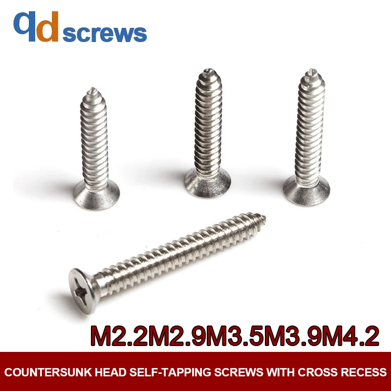 M2.2M2.9M3.5M3.9MM4.2 Common Stainless Steel Phillips Countersunk Flat Head Self-tapping Screw with cross recess GB846 DIN7982
M2.2M2.9M3.5M3.9MM4.2 Common Stainless Steel Phillips Countersunk Flat Head Self-tapping Screw with cross recess GB846 DIN7982