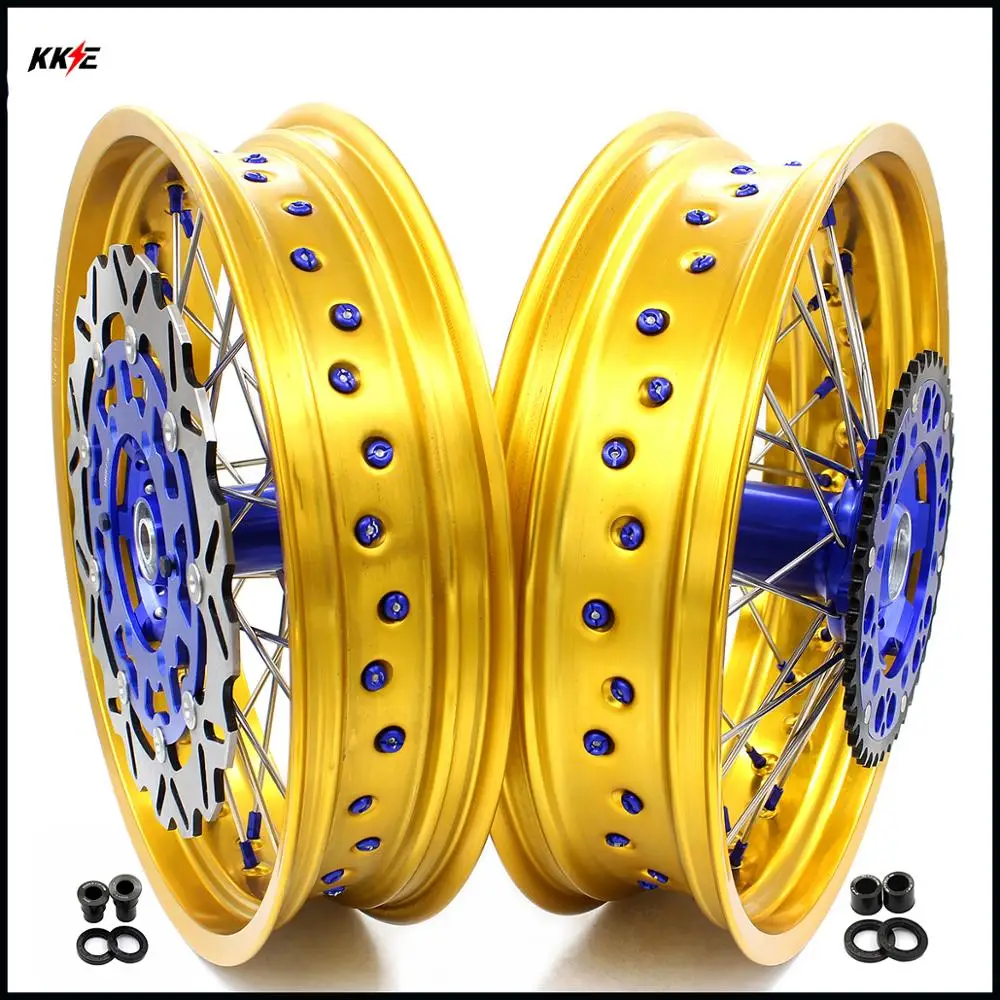 3 5/5 0 17 дюймов. Комплект колес SUPERMOTO для SUZUKI DRZ400 DRZ400E DRZ400S передний диск 320 мм золото