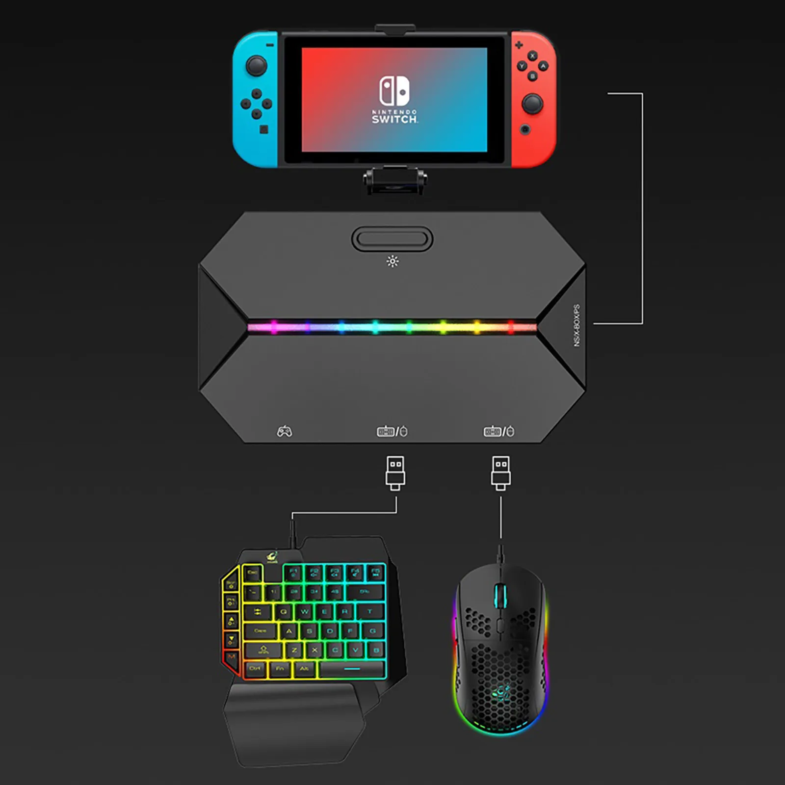 For Nintendo Switch Game Console Keyboard Mouse Pc Converter Lite/ps4/xbox One/ps3/xbox 360 Controller Adapter Set #G3 | Электроника