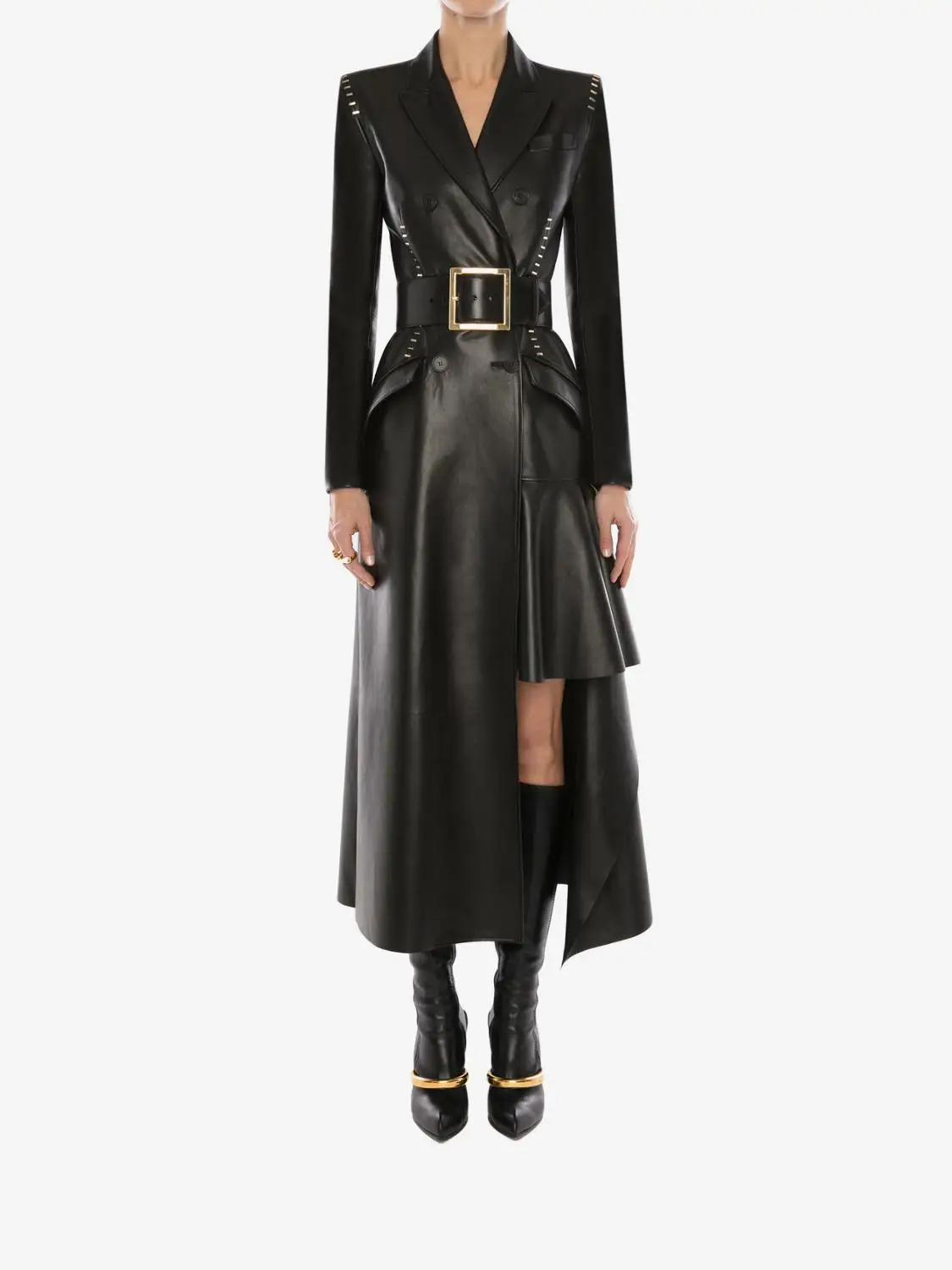 Europe America Elegant Women Black Pu Deep V Neck Long Sleeves With Sashes High Street Bandage Evening Dress
Europe America Elegant Women Black Pu Deep V Neck Long Sleeves With Sashes High Street Bandage Evening Dress