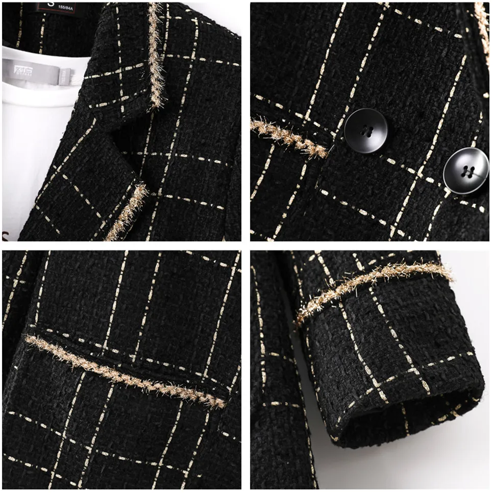Lauri Laki Office Ladies Notched Collar Plaid Women Blazer Jacket Autumn 2020 Casual Pockets Black White Suits Blazer Outwear
Lauri Laki Office Ladies Notched Collar Plaid Women Blazer Jacket Autumn 2020 Casual Pockets Black White Suits Blazer Outwear