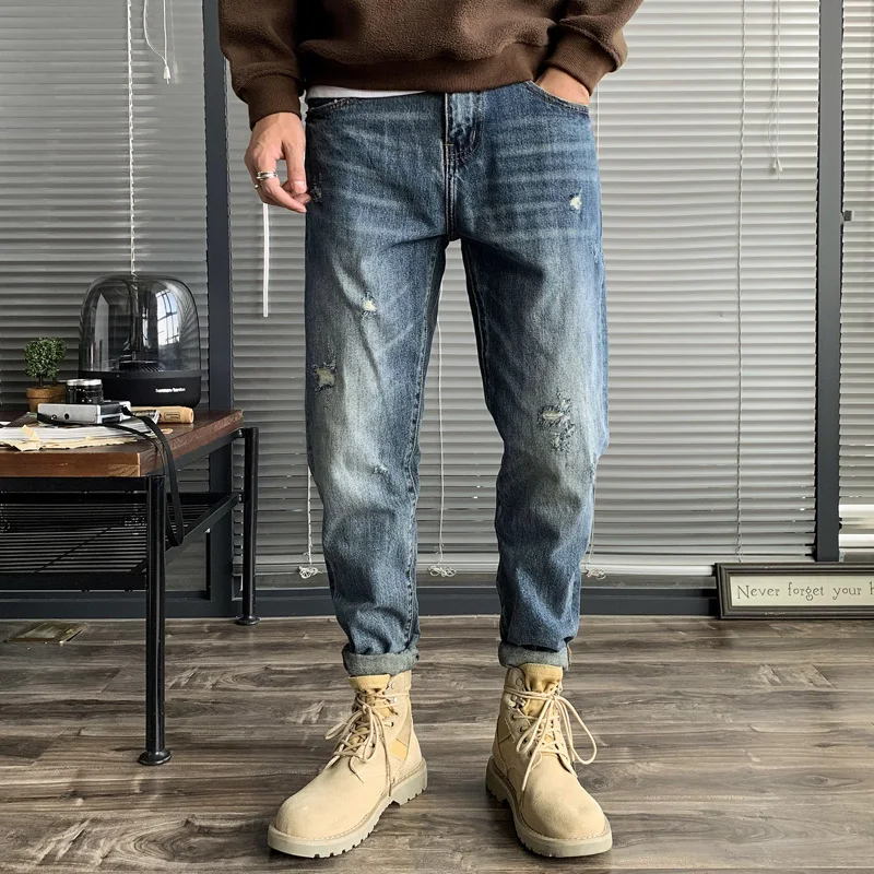 2021 Men Spring Summer New Streetwear Holes Jeans Men's Fashion Loose Straight Pants Ladies Long Stretch Denim Trousers W513
2021 Men Spring Summer New Streetwear Holes Jeans Men's Fashion Loose Straight Pants Ladies Long Stretch Denim Trousers W513