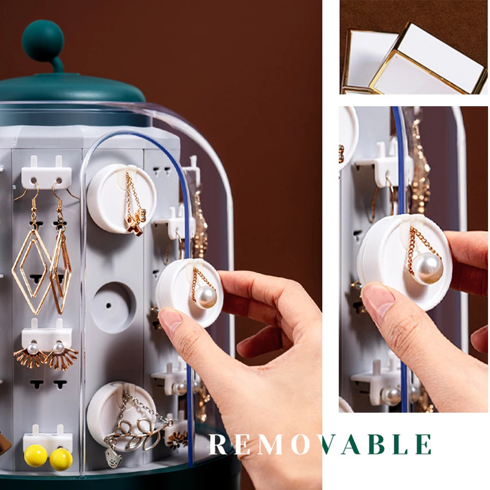 Rotating Jewelry Box Small Portable Mini Round 360Rotating Dust Proof Jewelry Storage Box For Earrings Make Up Brush Organiser
Rotating Jewelry Box Small Portable Mini Round 360Rotating Dust Proof Jewelry Storage Box For Earrings Make Up Brush Organiser
