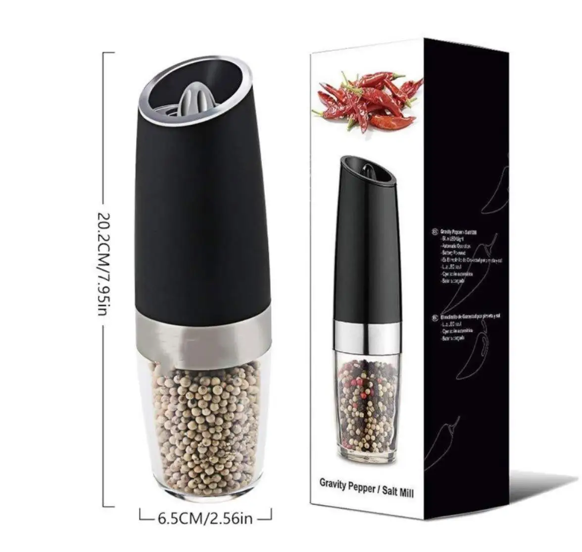 Electric Induction Grinder Household Electric Pepper Mill Gravity Induction Pepper Mill Pepper Grinde
Electric Induction Grinder Household Electric Pepper Mill Gravity Induction Pepper Mill Pepper Grinde