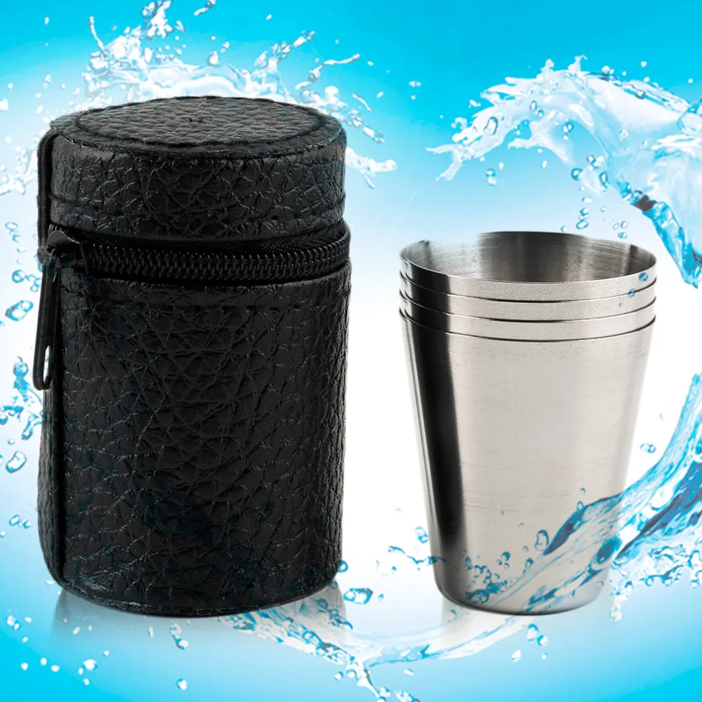 4pcs Set 30ml /180ml Outdoor Practical Stainless Steel Cups Shots Set Mini Glasses For Whisky Wine Portable Drinkware Set
4pcs Set 30ml /180ml Outdoor Practical Stainless Steel Cups Shots Set Mini Glasses For Whisky Wine Portable Drinkware Set