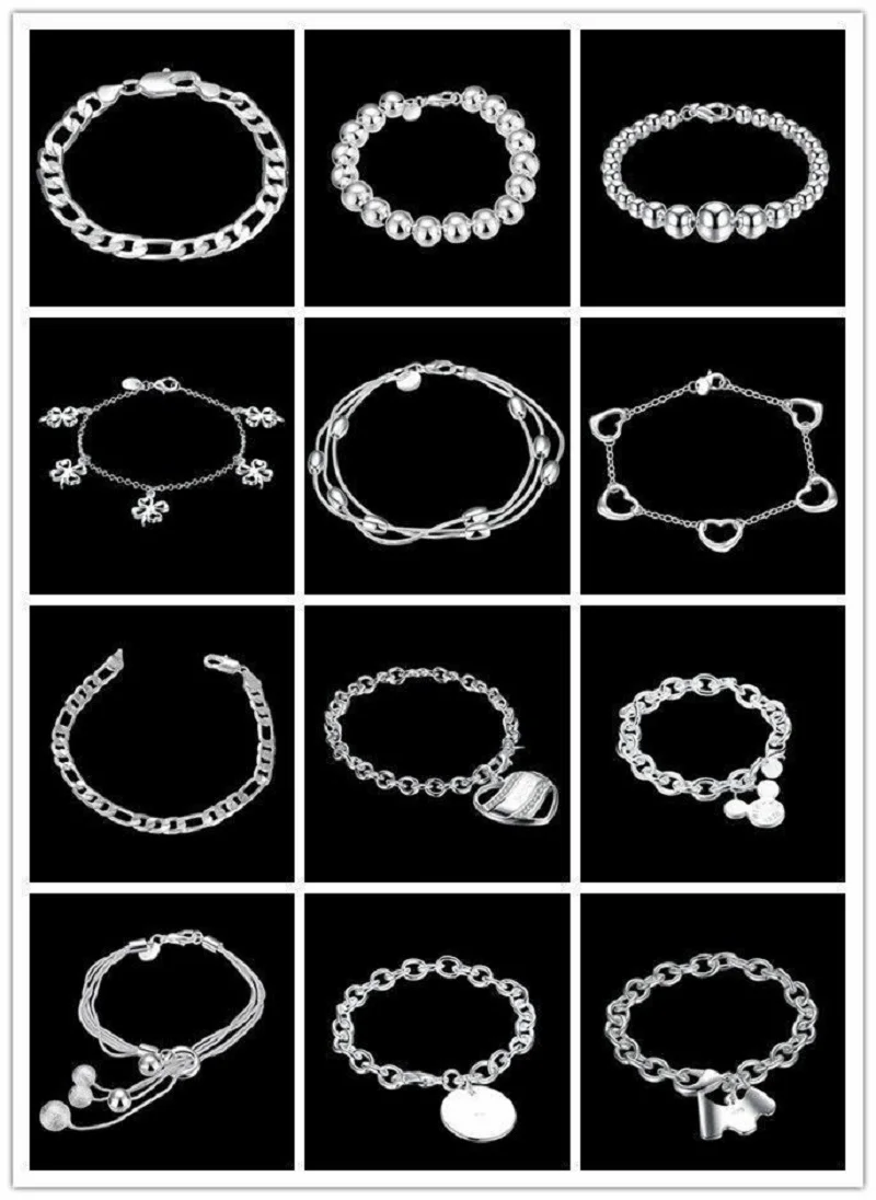 15 Style Fashion Jewelry 925Sterling Silver Heart Men Chain Women Bracelet
15 Style Fashion Jewelry 925Sterling Silver Heart Men Chain Women Bracelet