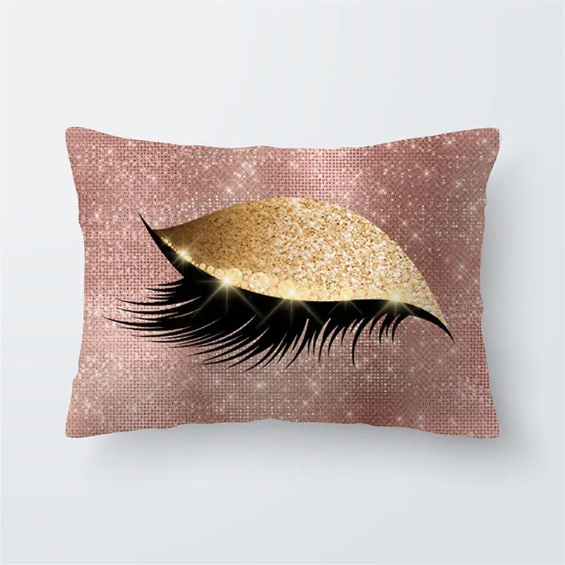 Pink Golden Lash Out Soft Velvet Cushion Cover 30x50cm Marble Pillow Bedroom Sofa Decoration Cases | Дом и сад