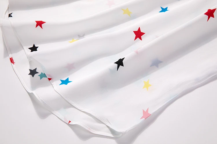 Women's 100% Pure Silk sleeveless top Shirt Blouse Tie Bow Neck white stars size M L JN487 
Women's 100% Pure Silk sleeveless top Shirt Blouse Tie Bow Neck white stars size M L JN487