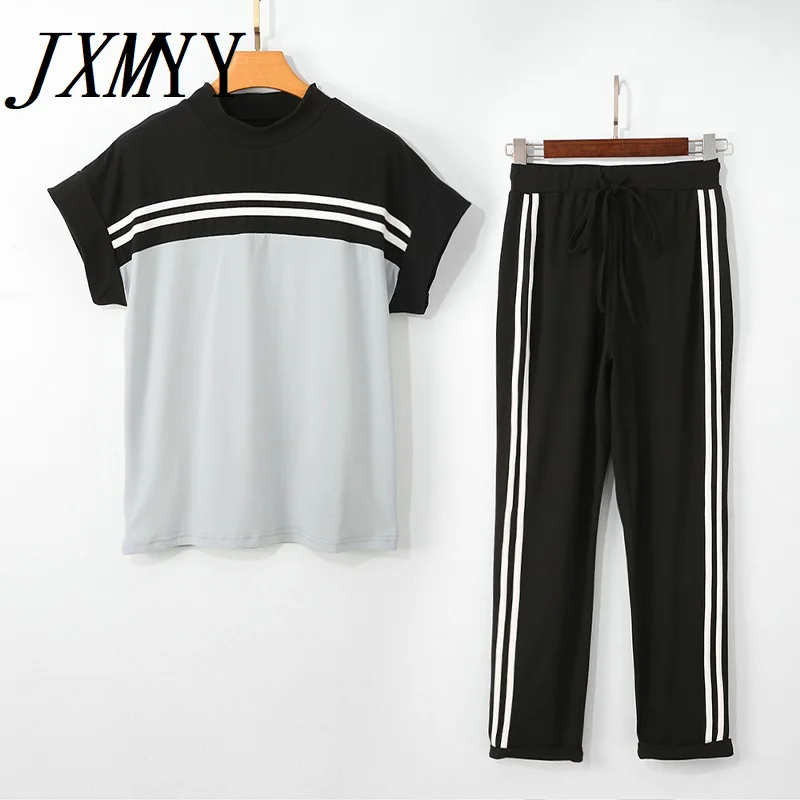 Ladies New Casual O-neck Loose Sports Pocket Color Matching 2021 Summer Fashion Stitching Trousers Y2K With Pocket Suit Women
Ladies New Casual O-neck Loose Sports Pocket Color Matching 2021 Summer Fashion Stitching Trousers Y2K With Pocket Suit Women