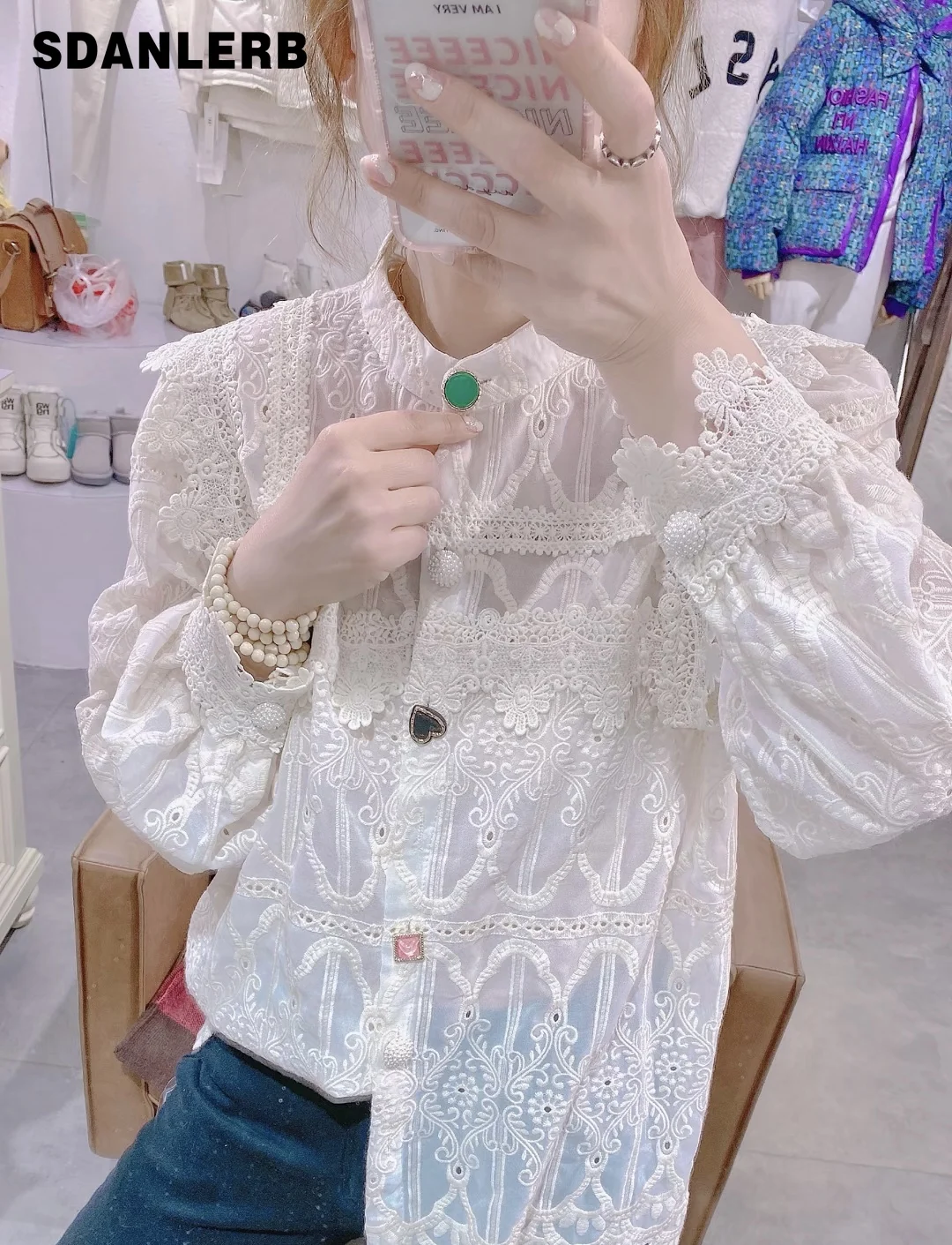 Lace Shirt Single-Breasted Ruffled All-Match Sweet Tops French Style Long Sleeve Shirt Loose Women's Clothing Camisas Mujer
Lace Shirt Single-Breasted Ruffled All-Match Sweet Tops French Style Long Sleeve Shirt Loose Women's Clothing Camisas Mujer