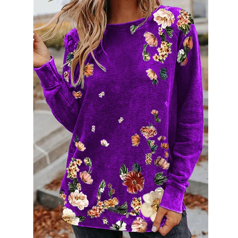 Elegant Ladies Pullover Casual O Neck Loose Blouse Harajuku Spring Autumn Shirts Tops Vintage Floral Print Blusas 2XL
Elegant Ladies Pullover Casual O Neck Loose Blouse Harajuku Spring Autumn Shirts Tops Vintage Floral Print Blusas 2XL