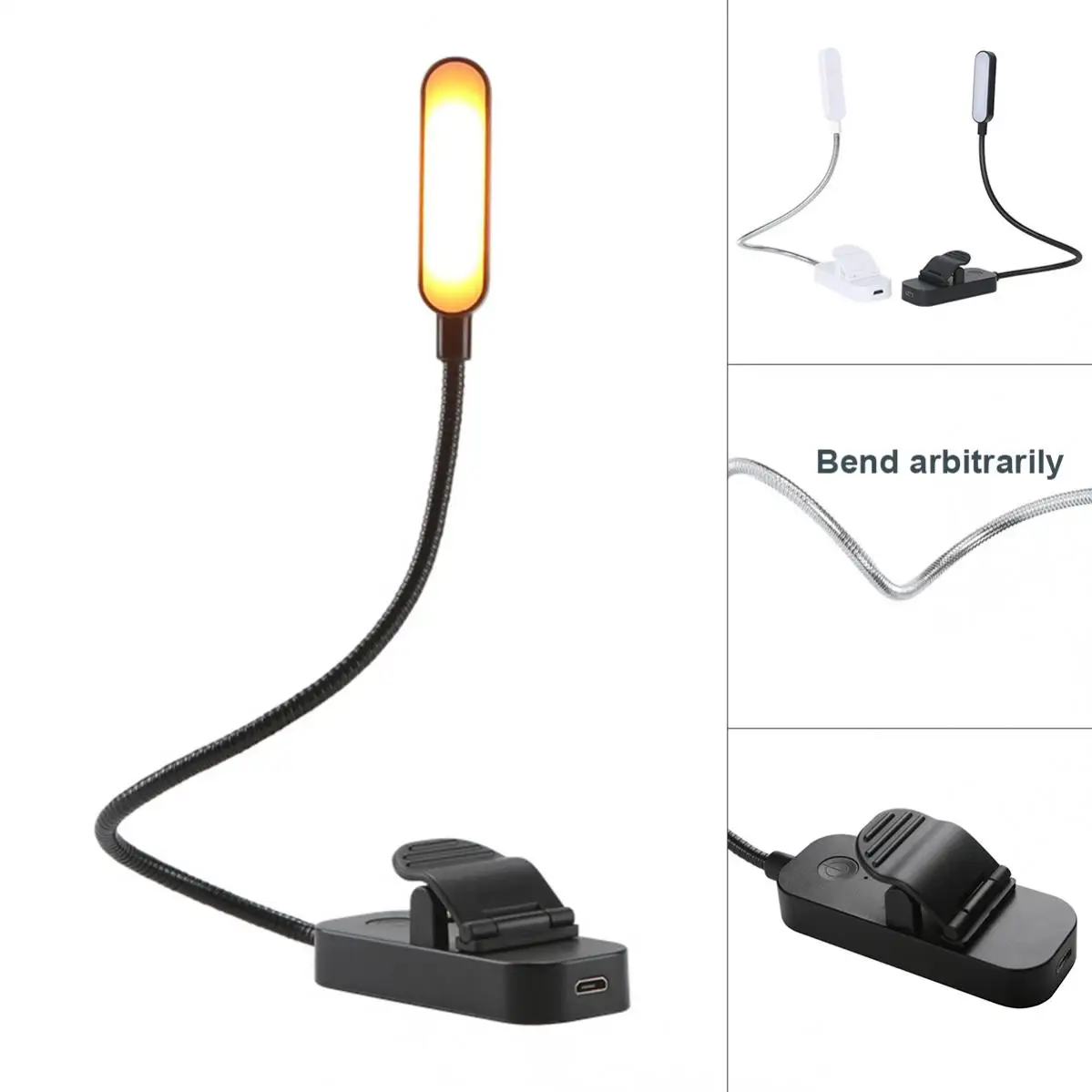

1W Desk Lamps Book Lights LED table Reading Light USB Powered Mini Clip-On Holder Flexible Reading for Home Office Studio Study