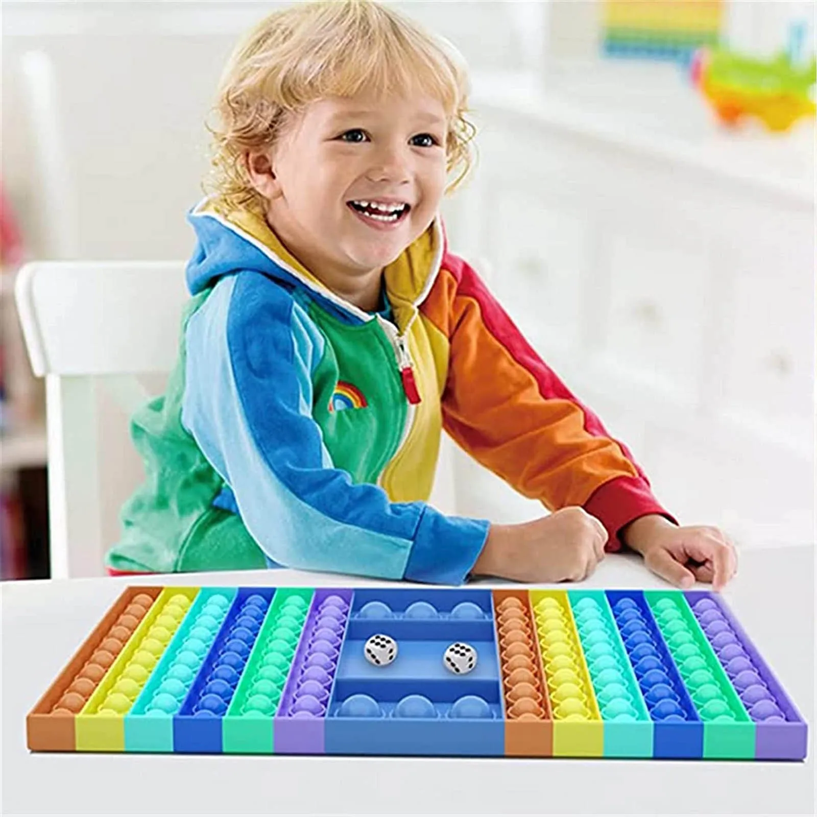 Rainbow Chess Board push Bubble poppit anti stress Fidget popper fingertip Sensory Toys Party interactive Game fidjet toy
Rainbow Chess Board push Bubble poppit anti stress Fidget popper fingertip Sensory Toys Party interactive Game fidjet toy