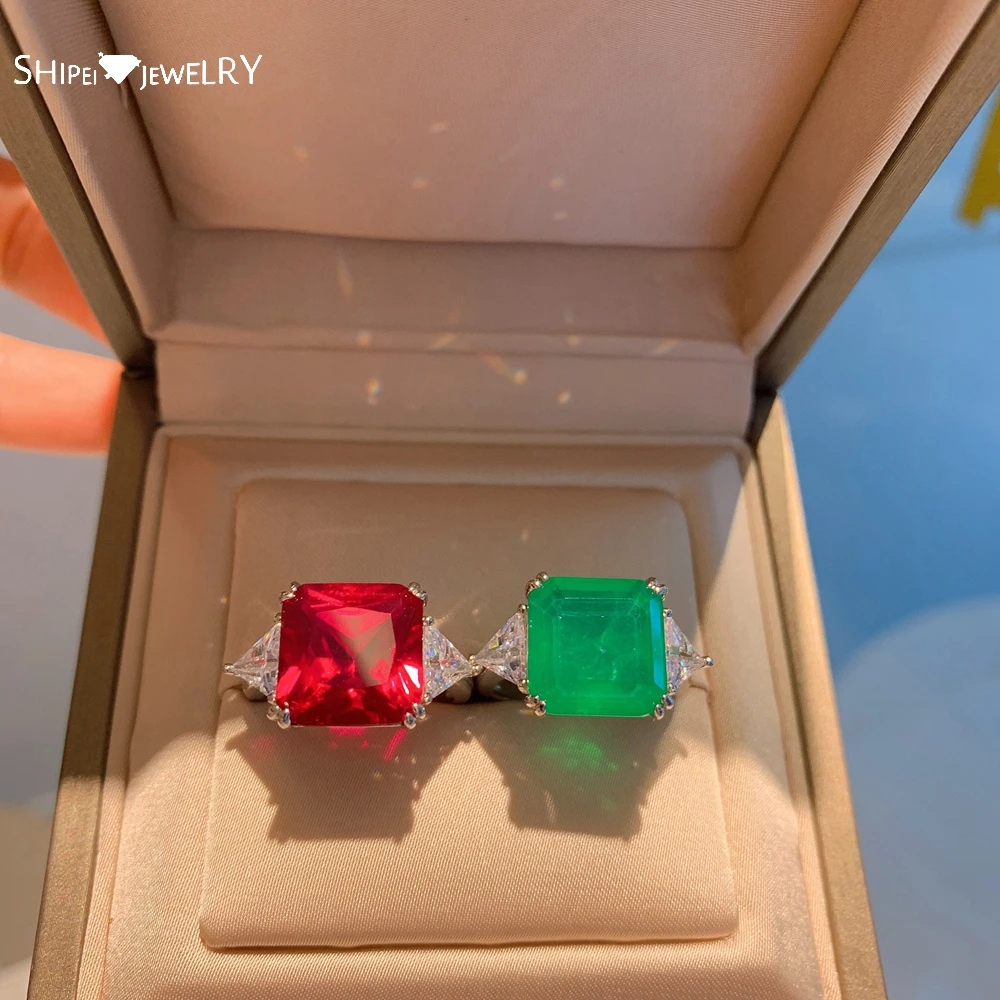 Shipei Vintage 100% 925 Sterling Silver 12*12 MM Ruby Emerald Created Moissanite Gemstone Engagement Ring For Women Fine Jewelry
Shipei Vintage 100% 925 Sterling Silver 12*12 MM Ruby Emerald Created Moissanite Gemstone Engagement Ring For Women Fine Jewelry