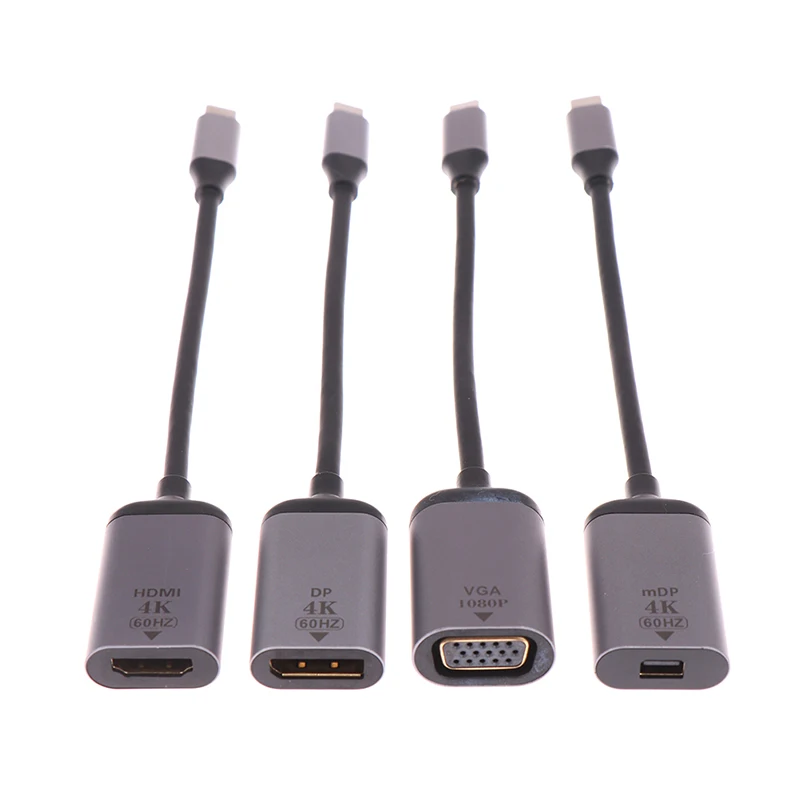 Адаптер с USB C на VGA/DP/HDMI-совместимый/Mini DP кабель Thunderbolt UHD Type-C HDMI | Электроника