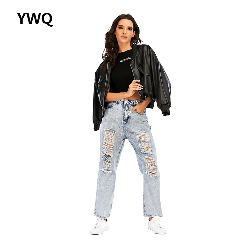 High Waisted Ripped Jeans For Women Zipper Gray Hole Straight Leg Pants Fashion Casual Denim Pants Boyfriend Loose Womens Jeans
High Waisted Ripped Jeans For Women Zipper Gray Hole Straight Leg Pants Fashion Casual Denim Pants Boyfriend Loose Womens Jeans
