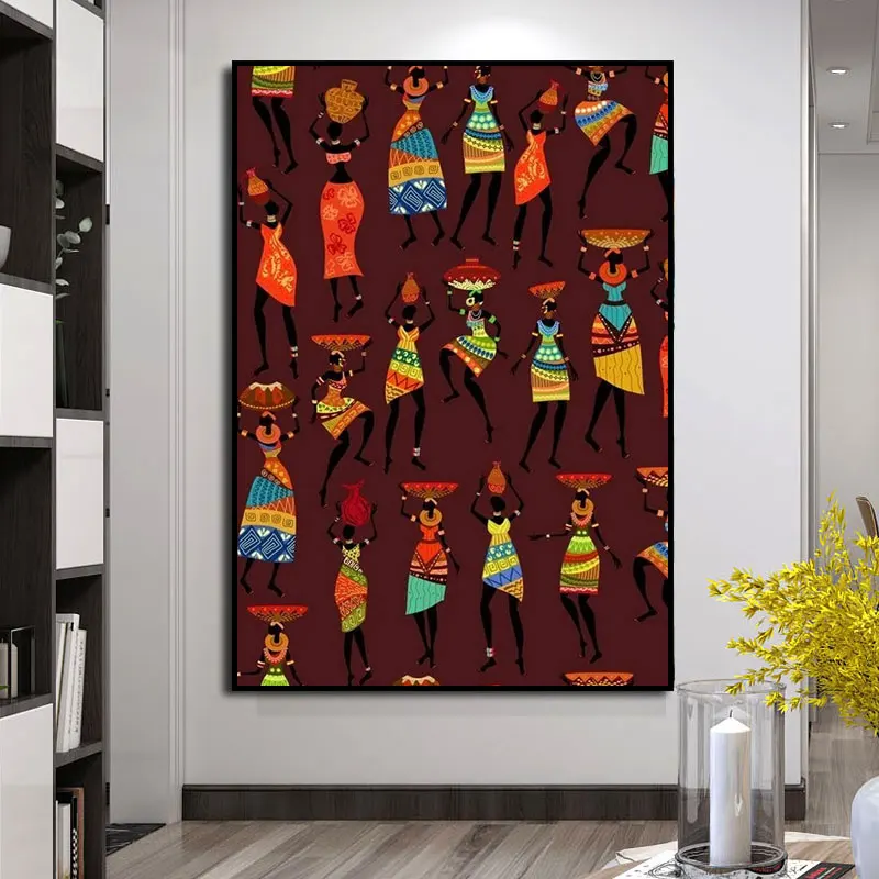 

African Tribal Etnicos Women Dance Pictures Canvas Painting Oil Painting Poster Modern Prints Wall Art For Livingroom Home Decor