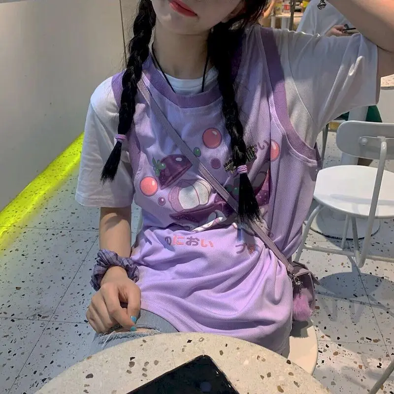 Футболка женская составного кроя из двух предметов, милая уличная одежда в японском стиле, Корейская Новая летняя рубашка с круглым вырезом...
Футболка женская составного кроя из двух предметов, милая уличная одежда в японском стиле, Корейская Новая летняя рубашка с круглым вырезом...