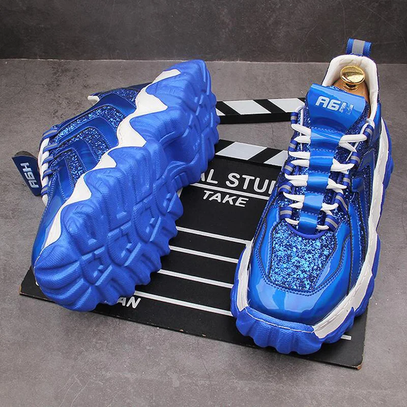 2021 New Brand Designer Men's Blue Red Shiny Sequins Platform Shoes Causal Flats Moccasins Luxury Punk Rock Walking Sneakers
2021 New Brand Designer Men's Blue Red Shiny Sequins Platform Shoes Causal Flats Moccasins Luxury Punk Rock Walking Sneakers