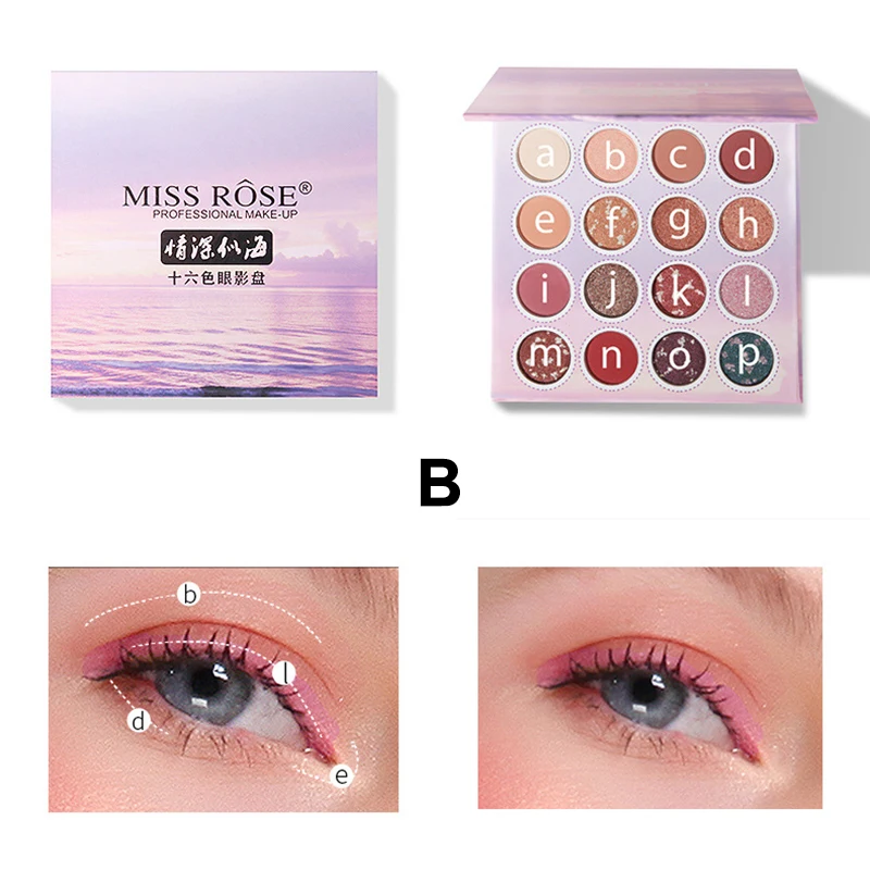 High Quality MISS ROSE Make up Beautiful Eyeshadow Palette Eye Shadow 16 Colors 
High Quality MISS ROSE Make up Beautiful Eyeshadow Palette Eye Shadow 16 Colors
