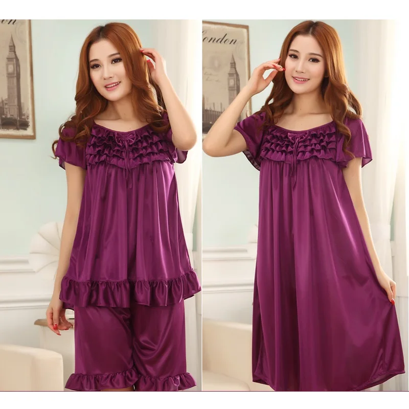 Summer women's short sleeve pregnant women's extra size mm loose ice silk home wear nightdress Pajamas Set xxxxx large
Summer women's short sleeve pregnant women's extra size mm loose ice silk home wear nightdress Pajamas Set xxxxx large