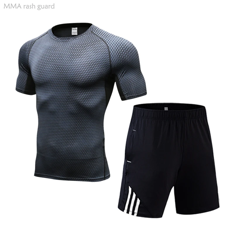 Sportswear Suit for Men Summer Workout Clothes Fitness Top Short Sleeve Shirt Gym Shorts 2 Piece Tracksuit Men Jogger Sports Set
Sportswear Suit for Men Summer Workout Clothes Fitness Top Short Sleeve Shirt Gym Shorts 2 Piece Tracksuit Men Jogger Sports Set