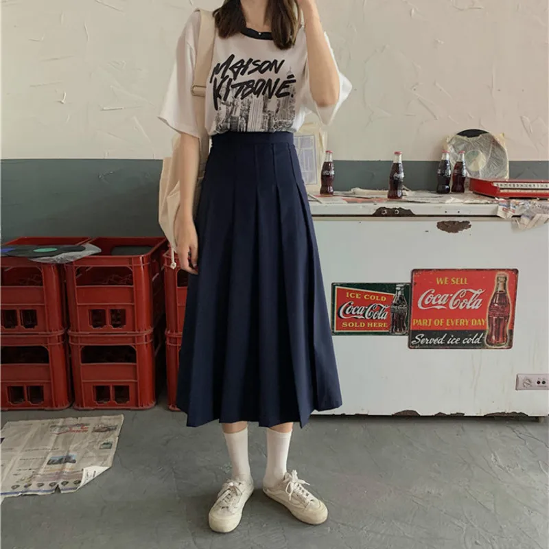 2021 Pleated Skirt Women Fashion High Waist Long Skirt Women Harajuku Vintage Dark Blue Slim Skirts Clothes
2021 Pleated Skirt Women Fashion High Waist Long Skirt Women Harajuku Vintage Dark Blue Slim Skirts Clothes