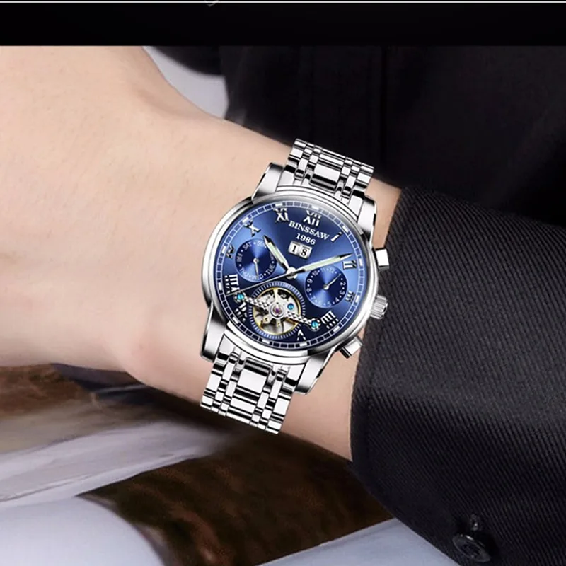 BINSSAW 2020 Men watches Automatic mechanical tourbillon Casual business wristwatch relojes brand Luxury stainless steel watch
BINSSAW 2020 Men watches Automatic mechanical tourbillon Casual business wristwatch relojes brand Luxury stainless steel watch