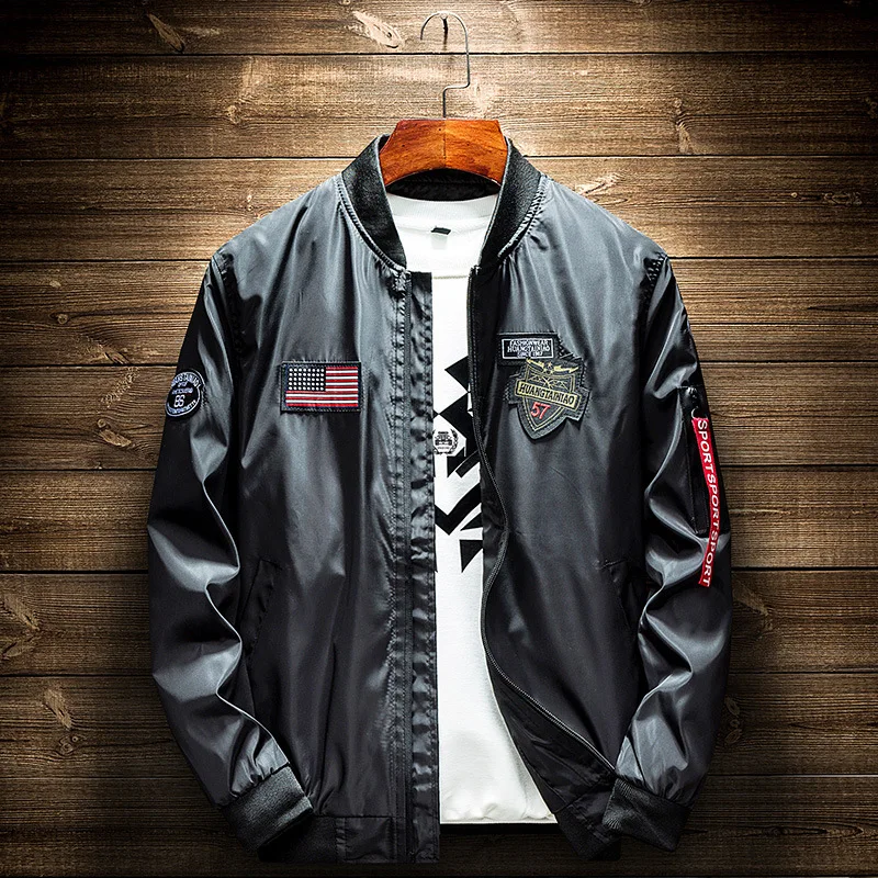 2019 Autumn Men ' S Military Bomber Jackets Men Casual Zipper Pilot Jacket New Thin Stand Collar Male Coat on Sale
2019 Autumn Men ' S Military Bomber Jackets Men Casual Zipper Pilot Jacket New Thin Stand Collar Male Coat on Sale