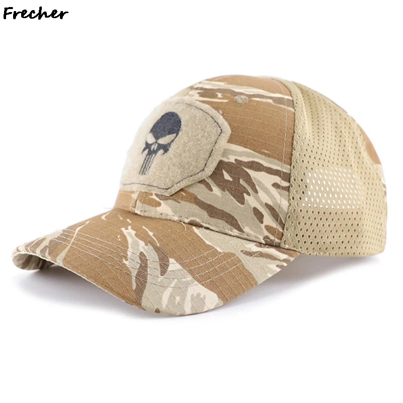 

2021 Punisher Skull Baseball Cap Tactical Summer Sunscreen Hat Camouflage Military Army Camo Airsoft Hunting Camping Hiking