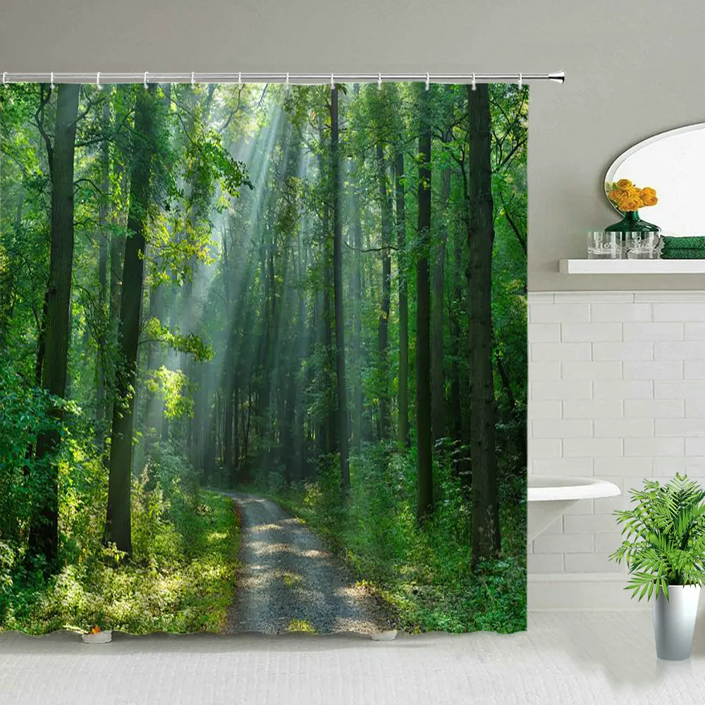 Misty Forest Nordic Style Shower Curtain Set With Hooks Waterproof Green Natural Landscape Home Decoration Bathroom Curtains New
Misty Forest Nordic Style Shower Curtain Set With Hooks Waterproof Green Natural Landscape Home Decoration Bathroom Curtains New
