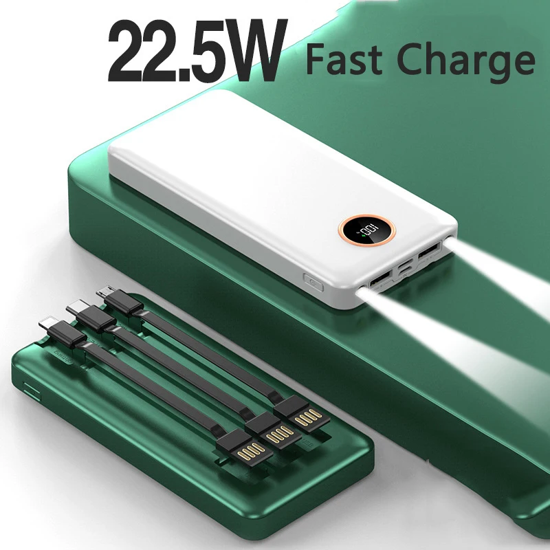 Power Bank 20000mAh Built in Cable 22.5W Type C Fast Charging Powerbank for iPhone 12 Huawei Xiaomi External Battery Poverbank
Power Bank 20000mAh Built in Cable 22.5W Type C Fast Charging Powerbank for iPhone 12 Huawei Xiaomi External Battery Poverbank