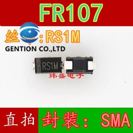 50PCS Fast recovery diode FR107 RS1M silk-screen SMA 1 a 1000 v in stock 100% new and original
50PCS Fast recovery diode FR107 RS1M silk-screen SMA 1 a 1000 v in stock 100% new and original