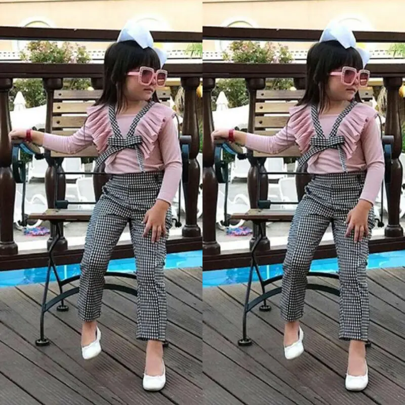 2PCS Toddler Baby Girl sweet outfit set long sleeve pink Ruffle Top T-shirt+Plaids Pants trousers cotton clothes
2PCS Toddler Baby Girl sweet outfit set long sleeve pink Ruffle Top T-shirt+Plaids Pants trousers cotton clothes
