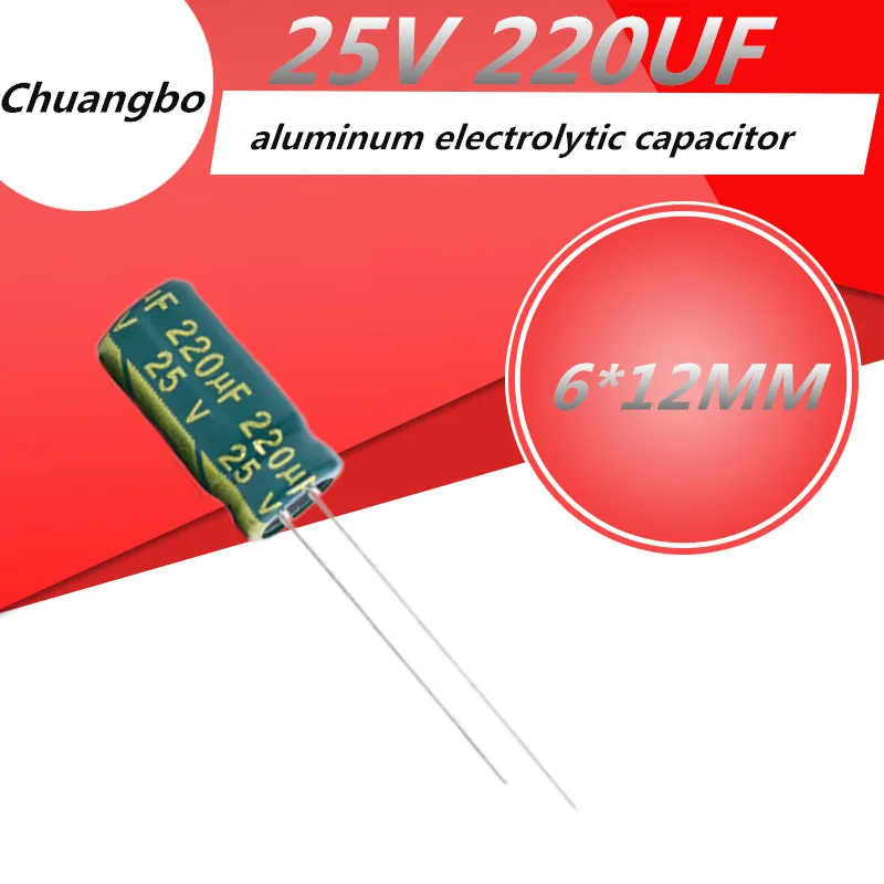 10pcs-50pcs Higt quality 25V220UF 6*12 aluminum electrolytic capacitor 6*12MM 25V 220UF
10pcs-50pcs Higt quality 25V220UF 6*12 aluminum electrolytic capacitor 6*12MM 25V 220UF