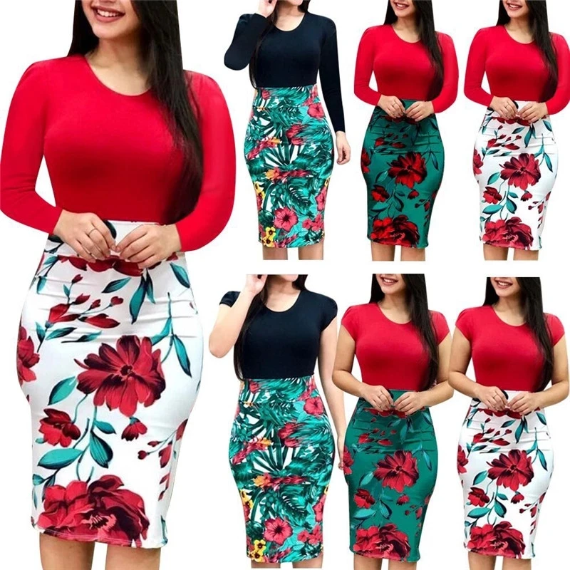 Floral Print Patchwork Long Sleeve Pencil Dress Women Spring Autumn O-Neck Casual Bodycon Sexy Package Hip Bodycon Vestidos
Floral Print Patchwork Long Sleeve Pencil Dress Women Spring Autumn O-Neck Casual Bodycon Sexy Package Hip Bodycon Vestidos