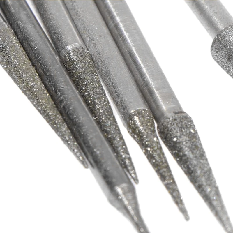 

1-6mm Diamond Grinding Head 2.35/3mm Shank Grinding Needle Bits Burrs 2.0mm for Metal Stone Jade Engraving Carving Tools