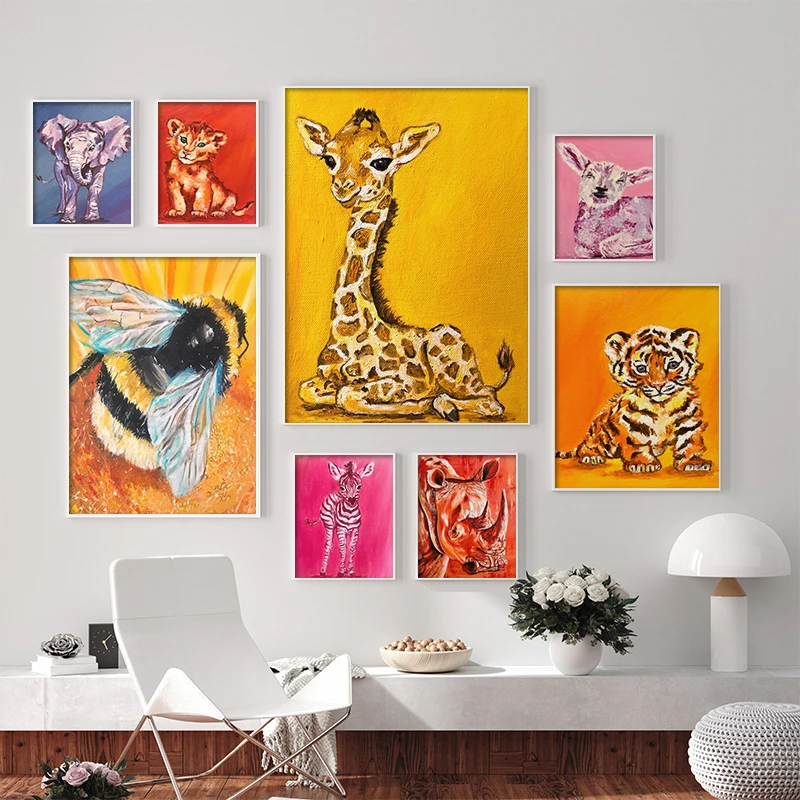 Animal Poster Bee Blue Elephant Yellow Tiger Pink Zebra Picture Wall Art Bedroom Room Decoration Canvas Painting Art Print
Animal Poster Bee Blue Elephant Yellow Tiger Pink Zebra Picture Wall Art Bedroom Room Decoration Canvas Painting Art Print