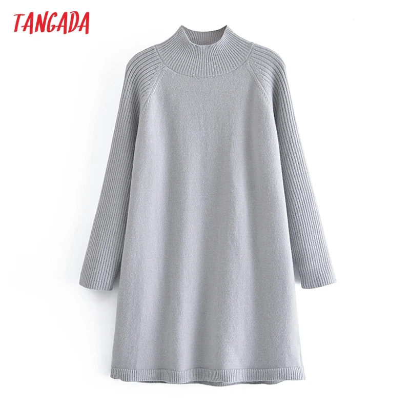 Платье-Свитер женское однотонное свободного кроя с длинным рукавом 
Платье-Свитер женское однотонное свободного кроя с длинным рукавом