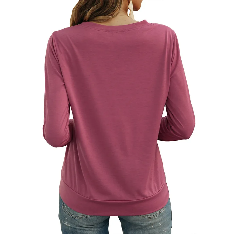 European And American Women's Clothing Tops Printed Long-Sleeved T-Shirts Ladies Round Neck T Shirt Slim Casual 
European And American Women's Clothing Tops Printed Long-Sleeved T-Shirts Ladies Round Neck T Shirt Slim Casual