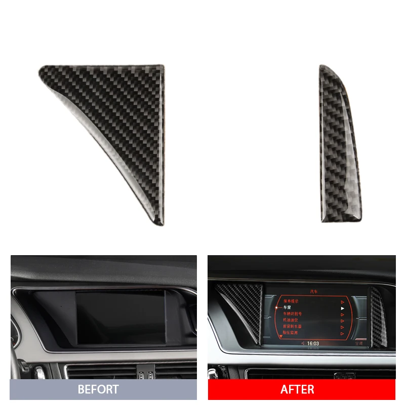 

Real Carbon Fiber Interior GPS Navigator Frame Trim Cover Inner Decor for Audi A4 B8 2009 2010 2011 2012 2013-2016 A5 2008-2017