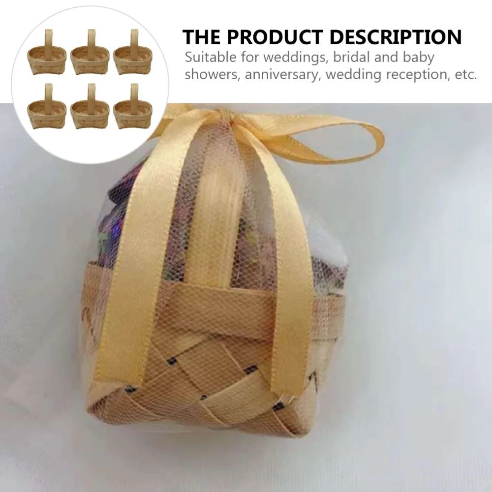 6pcs Wedding Candy Basket Retro Party Candy Case Mini Gift Baskets 
6pcs Wedding Candy Basket Retro Party Candy Case Mini Gift Baskets