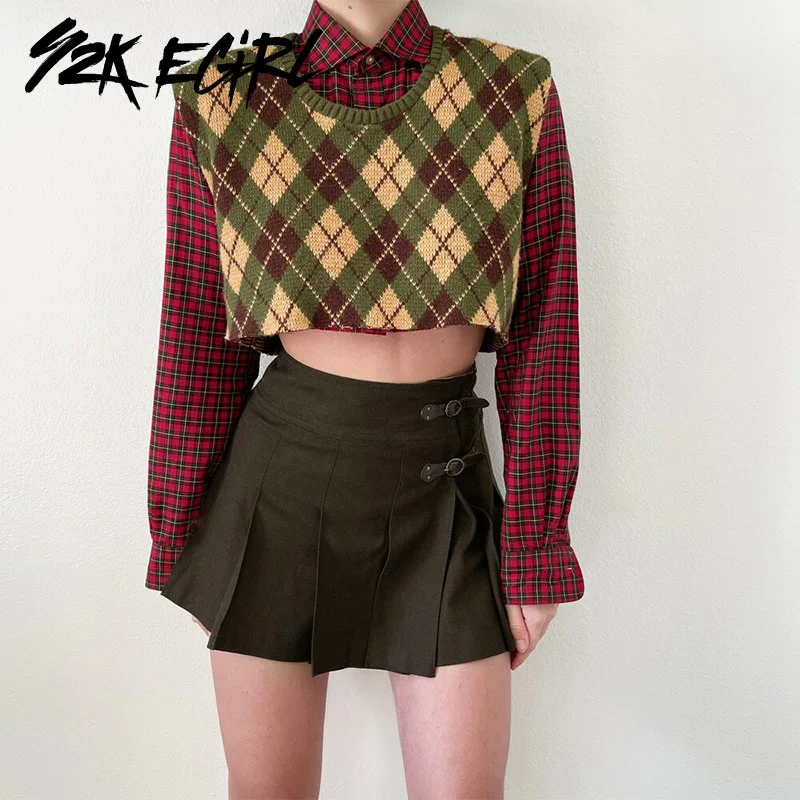 Y2K EGIRL Y2K Fashion Preppy Leather Buckles Trim Pleated Skirts Dark Academia Aesthetics High Waist Brown Mini Skirt Autumn
Y2K EGIRL Y2K Fashion Preppy Leather Buckles Trim Pleated Skirts Dark Academia Aesthetics High Waist Brown Mini Skirt Autumn