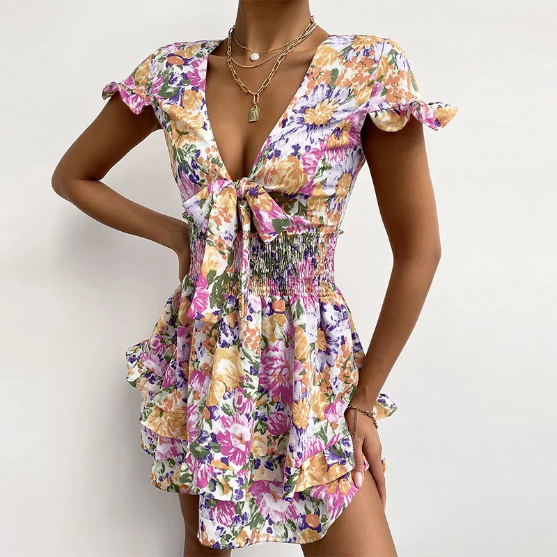 2021 Summer Women's New Style Knotted Print Ruffle Short Sleeve Irregular Dress
2021 Summer Women's New Style Knotted Print Ruffle Short Sleeve Irregular Dress