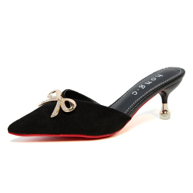 Fashion Slip on Women Mules Pointed Toe Summer Sandals Platform Flash Diamond Stiletto Heel Half Drag Women's Shoes with Bow
Fashion Slip on Women Mules Pointed Toe Summer Sandals Platform Flash Diamond Stiletto Heel Half Drag Women's Shoes with Bow